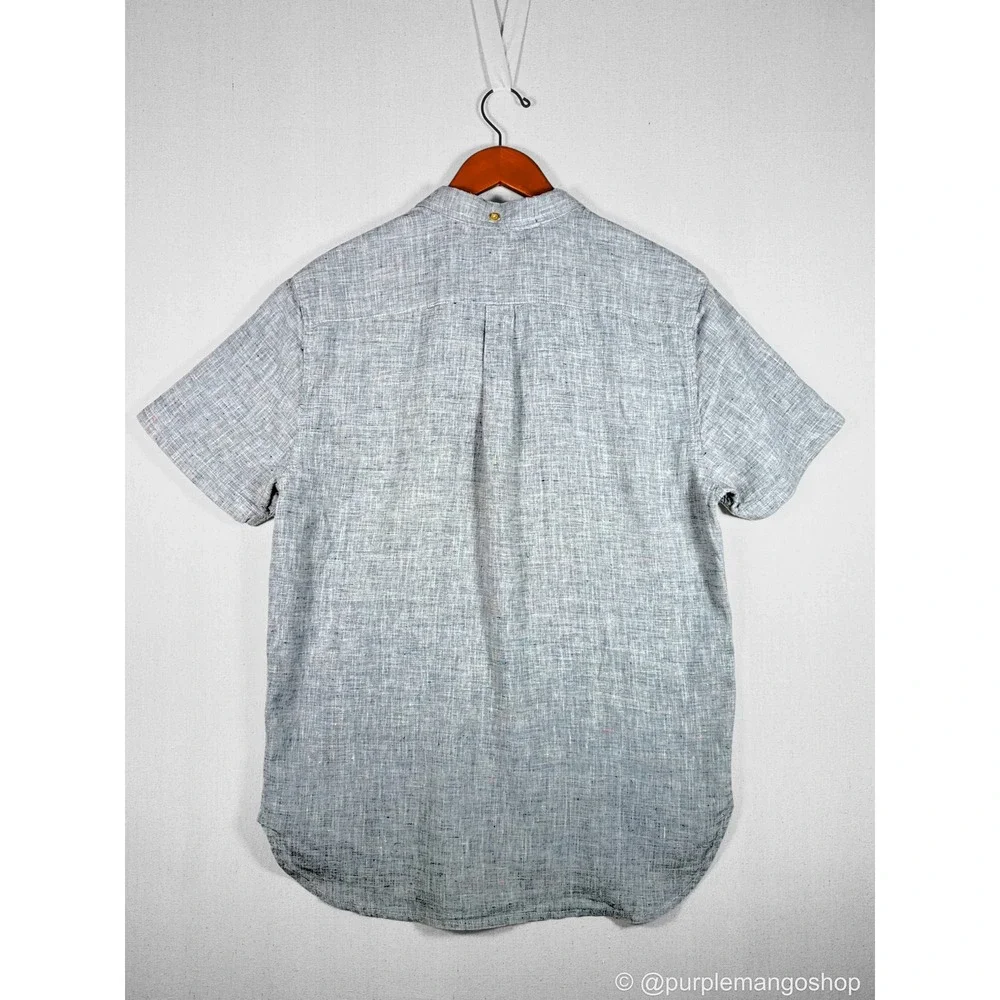 Chubbies The Nutter Mens M Gray‎ Cotton Linen Popover Shirt Speckled Made in USA